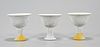 Three Chinese Unglazed Porcelain Stem Cups