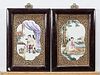 Group of Four Chinese Framed Enameled Porcelain Plaques