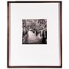 Framed photograph Parisian scene, indistinctly signed