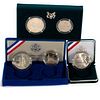 1994 US Veterans Silver Dollar, 1992 Columbus Two - Coin Set, 1886 - 1986 Two - Coin Set