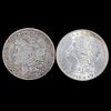 Two 1888 $1 Morgan Silver Dollar Coins