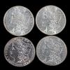 Four $1 Morgan Silver Dollar Coins (2) 1887, (2) 1897