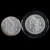 Two 1883 $1 Morgan Silver Dollar Coins
