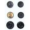 Small Card Of Div 1 And 3 Black Glass Pictorial Buttons