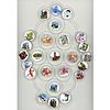 A Full Card Of English Birchcroft Porcelain Buttons
