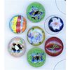 A Small Card Of Studio Artist Glass Paperweith Buttons