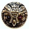 A Rare Realistic 14 Karat Gold Owl Head Button