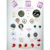 A Card Of Assorted Material Buttons Including Enamel.