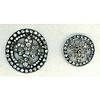 2 Div 1 Pierced Silver All Over Paste Jewel Buttons