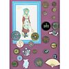 1 Card Of Assorted Meterial Assorted Subject Buttons