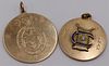 JEWELRY. (2) Large 14kt Gold Medallions Inc. YARD.