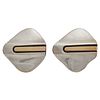 Pair of Cartier 18k, Sterling Silver Ear Clips