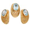 Blue Topaz, 14k Yellow Gold Jewelry Suite