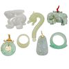 Collection of Jade, Serpentine Jewelry Items