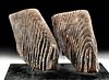 Huge Matched Pair of Woolly Mammoth Molars - Rare!