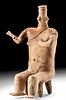 Tall Colima Coahuayana Valley Pottery Seated Warrior