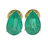 18K Gold 16 Carats Emerald Earrings 