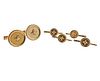 Tiffany &amp; Co 14K Gold Button Cufflinks Stud Dress Set