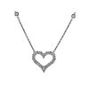 18K Gold Diamond Heart Pendant on Station Necklace