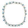 Antique 18K Gold Pearl Turquoise Necklace