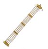 18K Gold Pearl Bead Four Strand Bracelet
