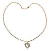14K Gold Diamond  Heart Pendant Necklace 