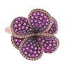 Effy 14K Gold Diamond Pink Sapphire Flower Ring