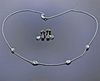  14K Gold Briolette Diamond Necklace Earrings Set