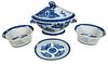 Four Canton Blue and White Porcelain Objects