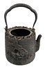 Japanese Iron Teapot with Relief Decoration
