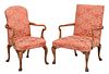 Two Queen Anne Style Shepherd's Crook Armchairs