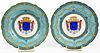 Two Sevres Armorial Porcelain Cabinet Plates