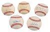 Five Assorted Signed Baseballs