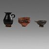 Lot of 3 Ancient South Italian Greek Pottery Vessels c.4th century BC.