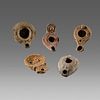 Lot of 5 Ancient Holy Land Judaean Terracotta Oil Lamps c.1st century AD.