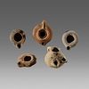Lot of 5 Ancient Roman, Byzantine Holy Land Terracotta Oil Lamps c.1st-2nd century AD. 