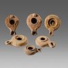 Lot of 6 Ancient Holy Land Herodian Terracotta Oil Lamps c.1st century BC. 
