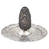 Alms Dish, Mexico, 19th century, Silver, Figure of the Virgin of Guadalupe