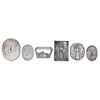 Lot of Medallions, Mexico, 19th century, Cast silver, embossed, and chiselled, Pieces: 6