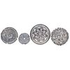 Lot of Medallions, Mexico, 19th century, Silver, Different decorations with geometric patterns, scrolls, floral motifs
