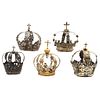 Lot of Crowns for Religious Figures, Mexico, 18th-19th century, Silver, Different designs, Pieces: 5