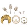 Lot of Tiaras and Aureolas for Religious Figures, Mexico, 18th-19th Centuries, Silver, Pieces: 5