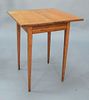 Federal Maple and Tiger Maple Stand having square top over drawer set on icicle inlaid square tapered legs, circa 1800.
height 25 3/4 inches, top 21" 
