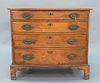 Chippendale Cherry Bow Front Chest with four drawers set on cut out bracket feet, circa 1780.
height 31 inches, width 33 1/4 inches, depth 20 1/2 inch