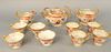 Eleven Piece Worcester Barr and Flight Barr Porcelain Tea Set to include teapot; creamer; large sugar; eight cups; teapot height 5 1...