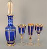 Forty Piece Moser Cabochon Art Glass Set to include twenty-two stemmed wine; eleven champagne flutes, height 8 1/4 inches; decanter ...