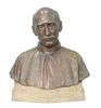 Attributed to Herbert Samuel Adams (American, 1858 - 1945), bust of John Allen Wyeth (1845 - 1922), bronze, unsigned, on marble base...