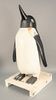 Folk Art Penguin figure, carved wood with white and black repainting, possibly Charles Hart.
height of penguin 33 inches, width 16 inches
Provenance: 