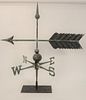 Arrow Copper Weathervane with zinc tip and directionals on stand.
total height 39 1/2 inches, length 37 inches. 
Provenance: From th...