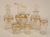 Thirty-Four Piece St. Louis Massenet Clear Gold Encrusted Crystal group, to include eight double old fashioned, height 3 1/2 inches;...